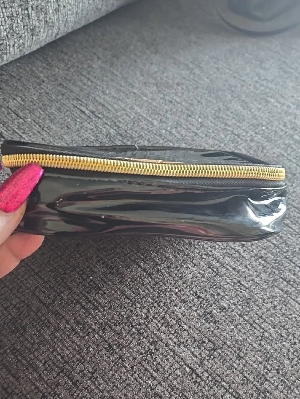 MAC Cosmetics Black Gloss Cosmetic Case with Gold Logo